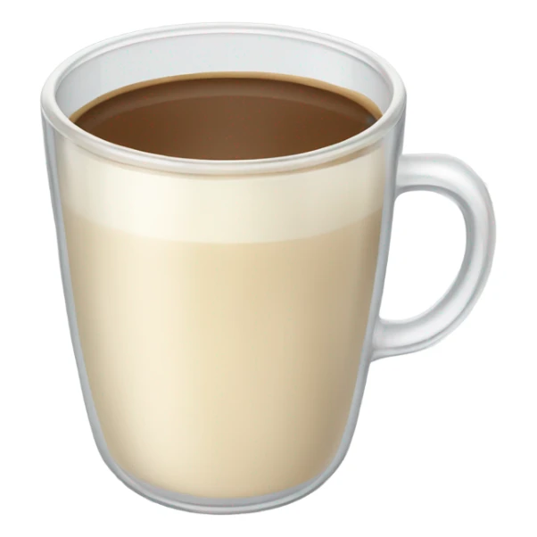 raf coffee in a glass cup no gradient just light cream color sticker