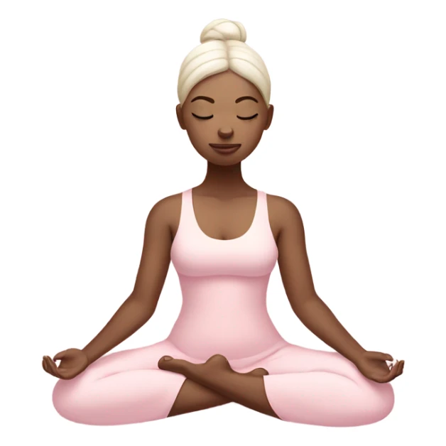 white yoga girl in meditation pose light pink clothes  sticker