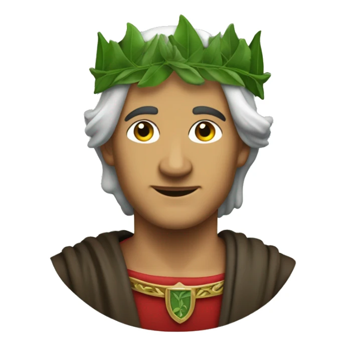 Dante Alighieri with a green laurel wreath on his head sticker