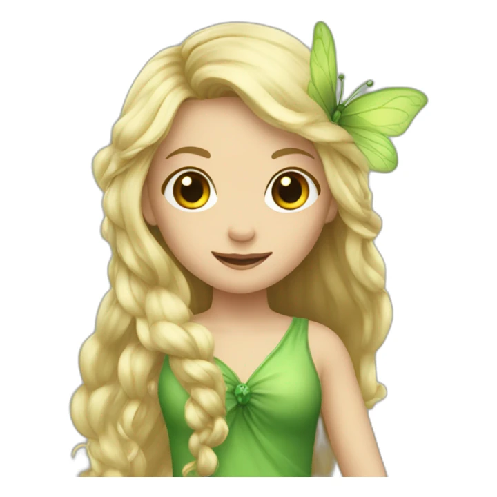 Fairy with long blond hair and green dress sticker