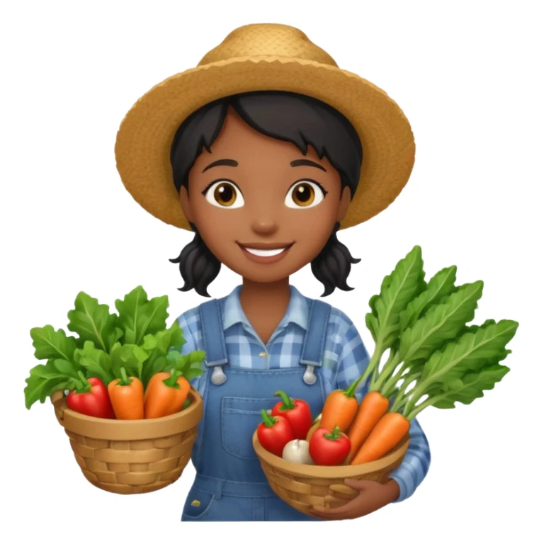 make a cute black girl farmer  sticker