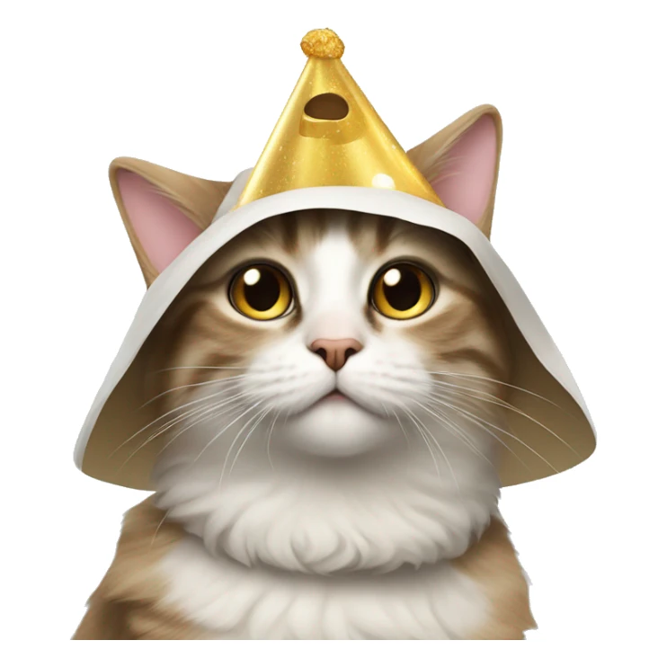 cat wearing a birthday hat at a star wars birthday party sticker