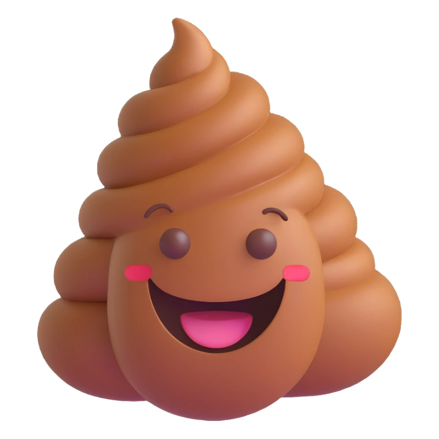 poop emoji with a smiling face sticker