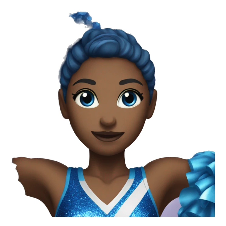 cheerleader wearing a blue sparkly outfit that says sapphire  sticker