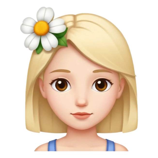 Niña con flor pequeña en la cabeza en la parte derecha sticker