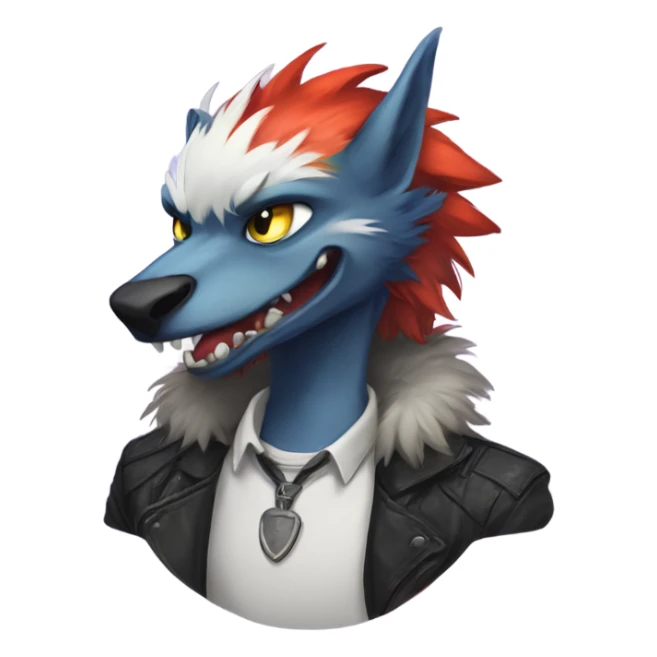 Colorful cute edgy badass anthropomorphic sergal furry  sticker
