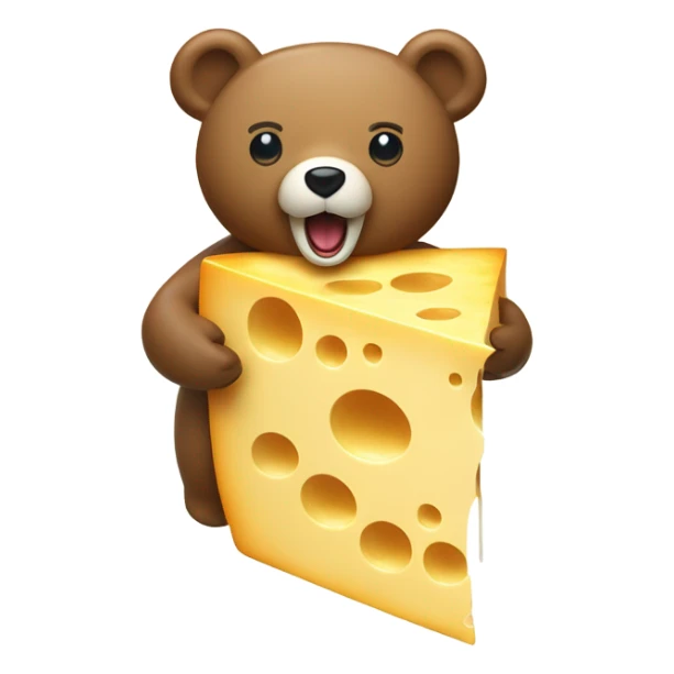 Bear vomiting on a block of cheese sticker