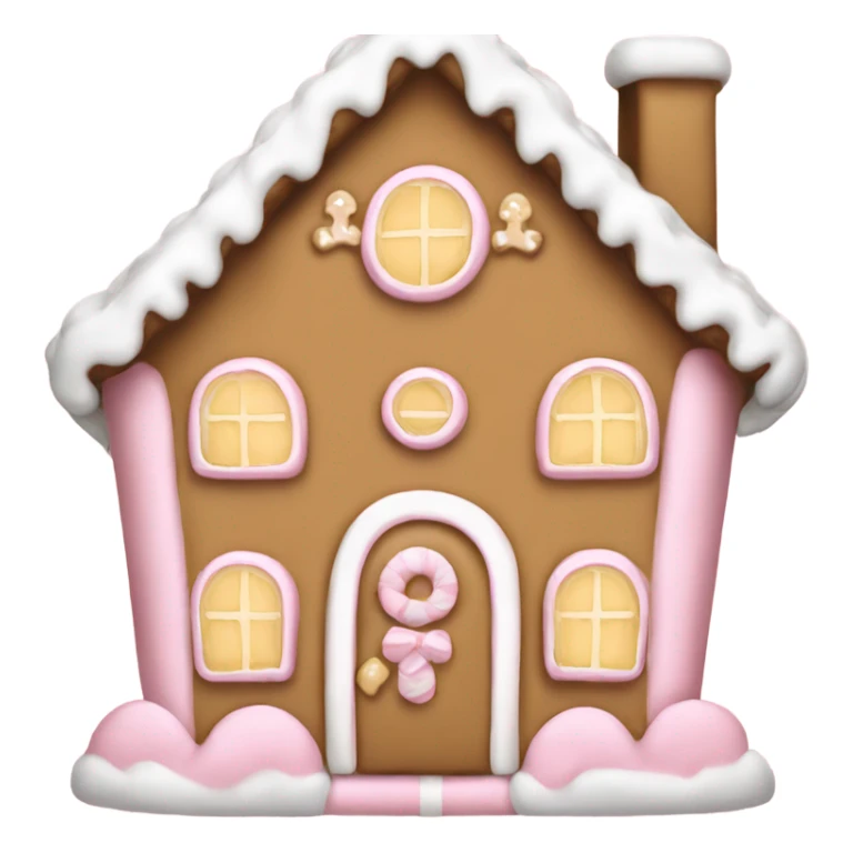 light pink and gold and white gingerbread house sticker