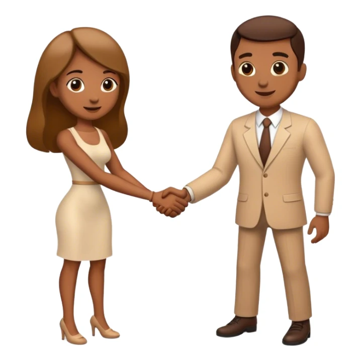 man shaking hands with woman sticker
