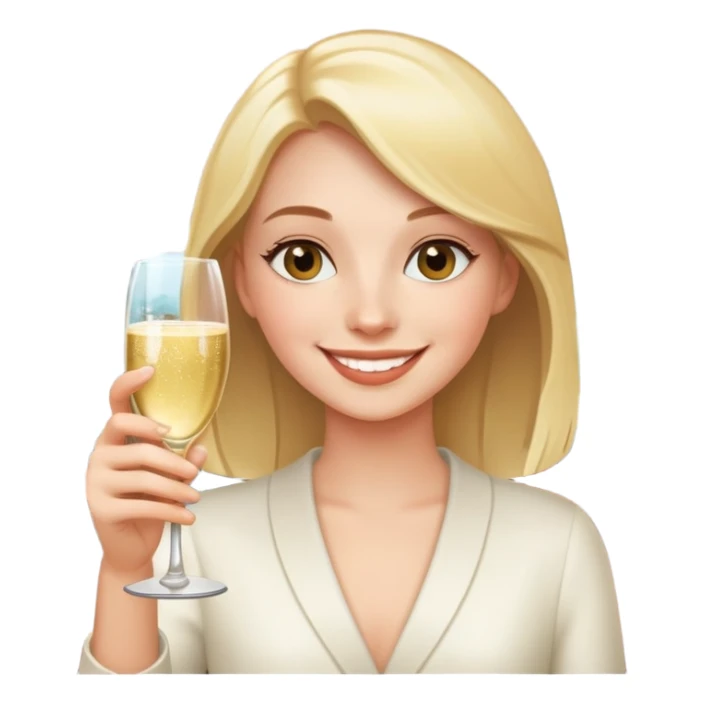 smiling girl with champagne glass indoors sticker