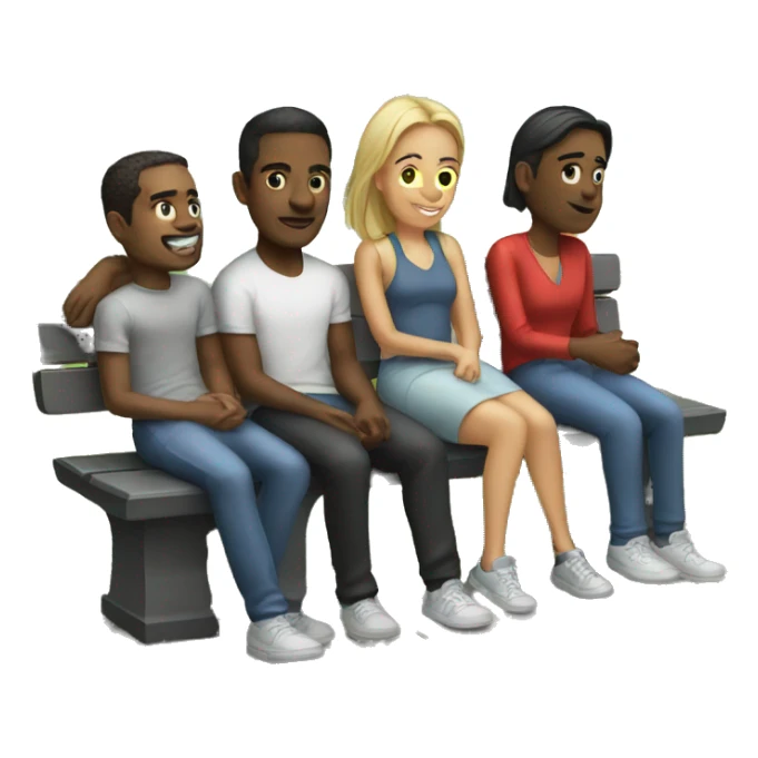 People hanging out on the bench sticker