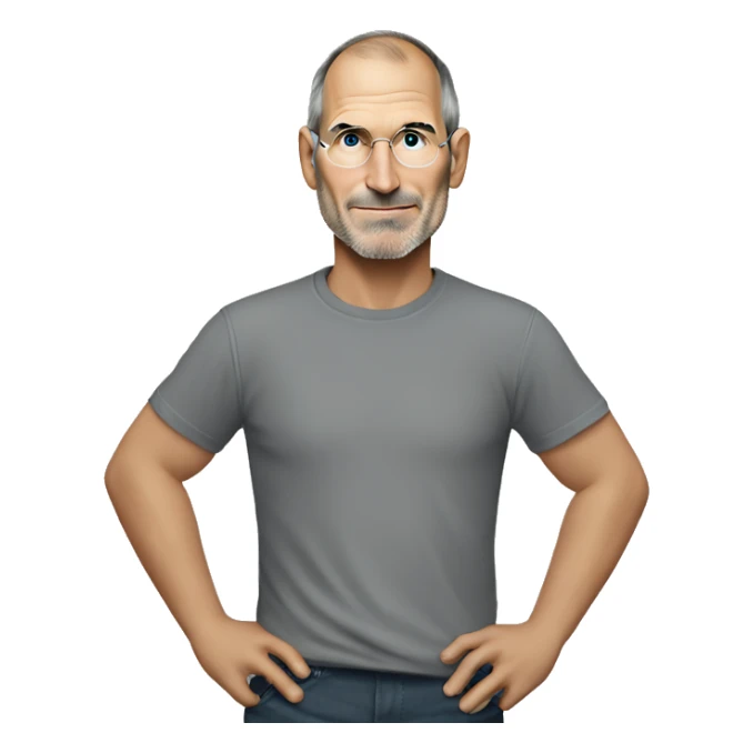 steve jobs with gray t-shirts sticker