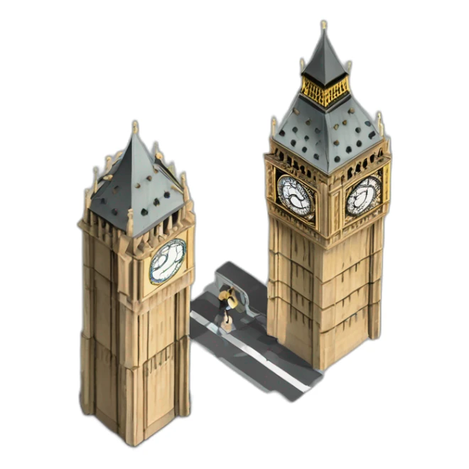 Bigben à Londres l’horloge 1 seul tour au centre  sticker