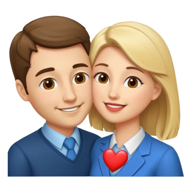 two teachers in love kissing sticker