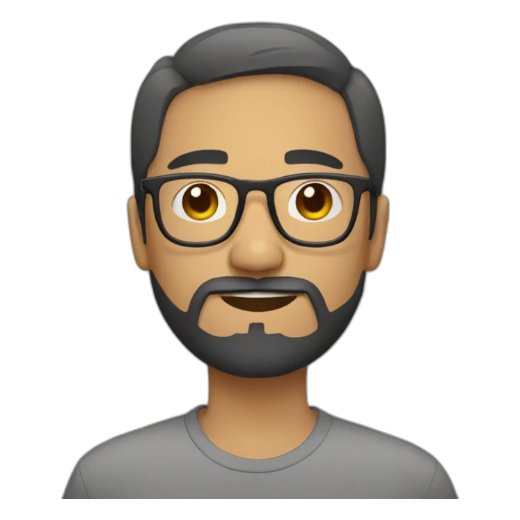 Short haired Asian Latino with beard glasses sticker
