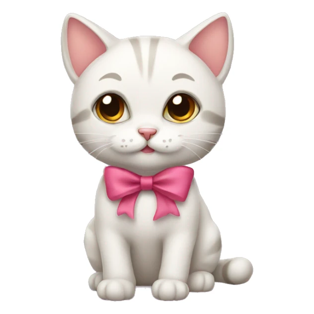 Cute cat with bow sticker