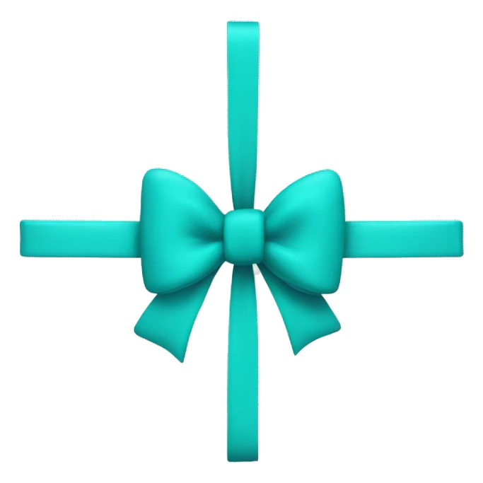 Turquoise bow sticker