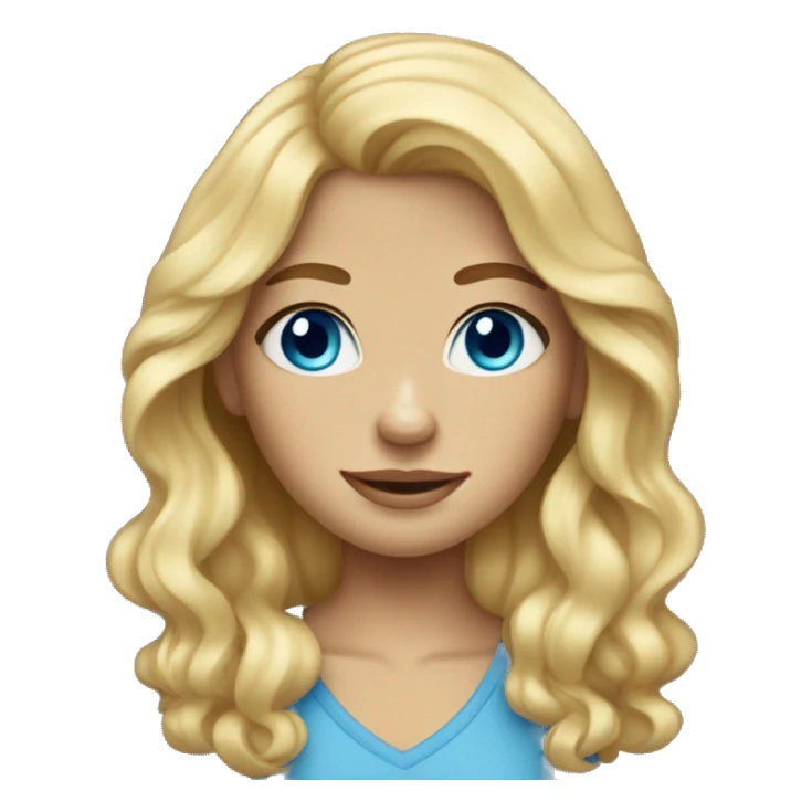 a blonde-haired girl with blue eyes and freckles sticker