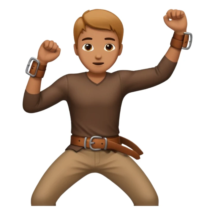 A man  throwing a belt to someone’s ass sticker