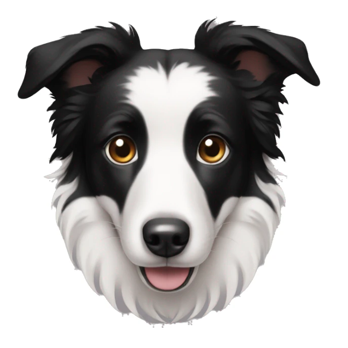 A cute Border Collie with black ears, only has black and white hair sticker
