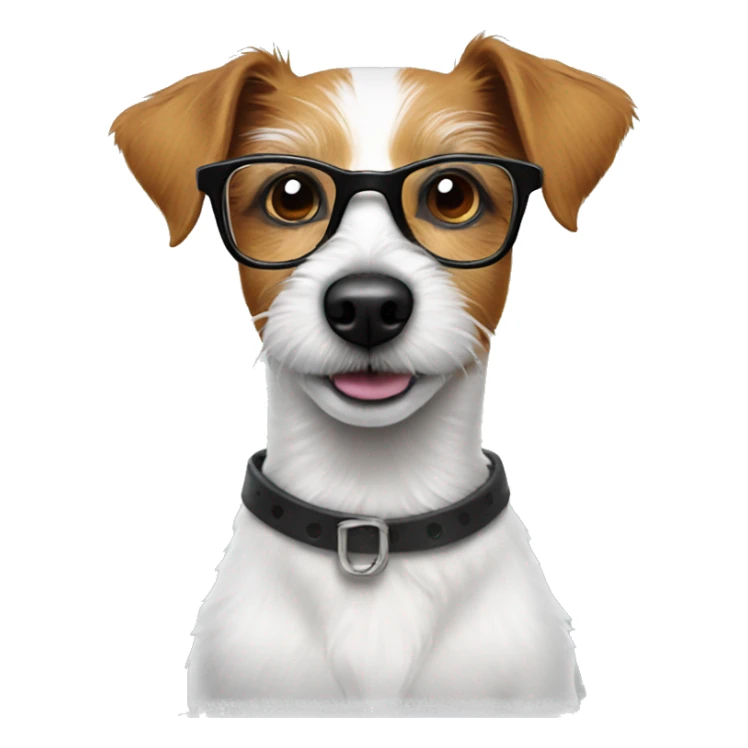 Scruffy Jack Russell dog with glasses on  sticker