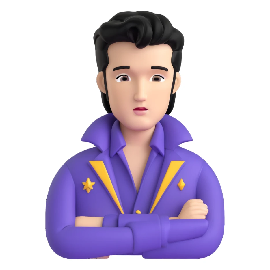 Elvis Presley rock star with iconic hairstyle, upper body sticker