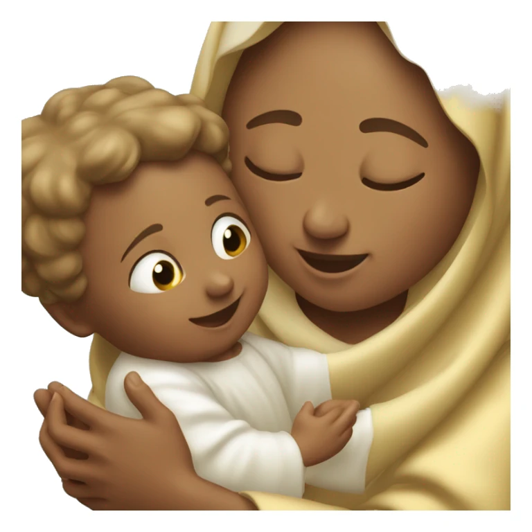 Mother Mary tickling baby Jesus sticker