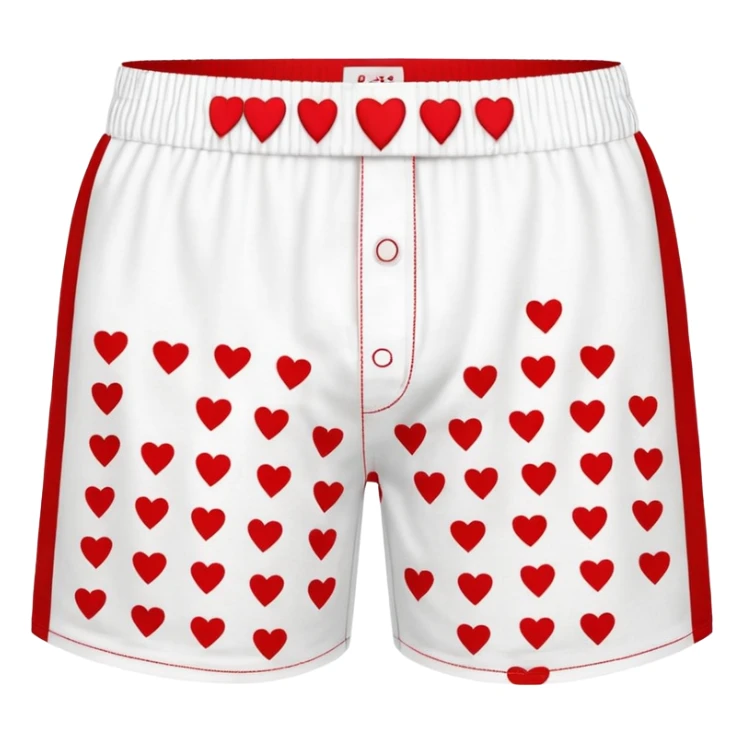 dungeon crawler carl's boxer shorts: white men's boxer shorts with print pattern of small red hearts sticker