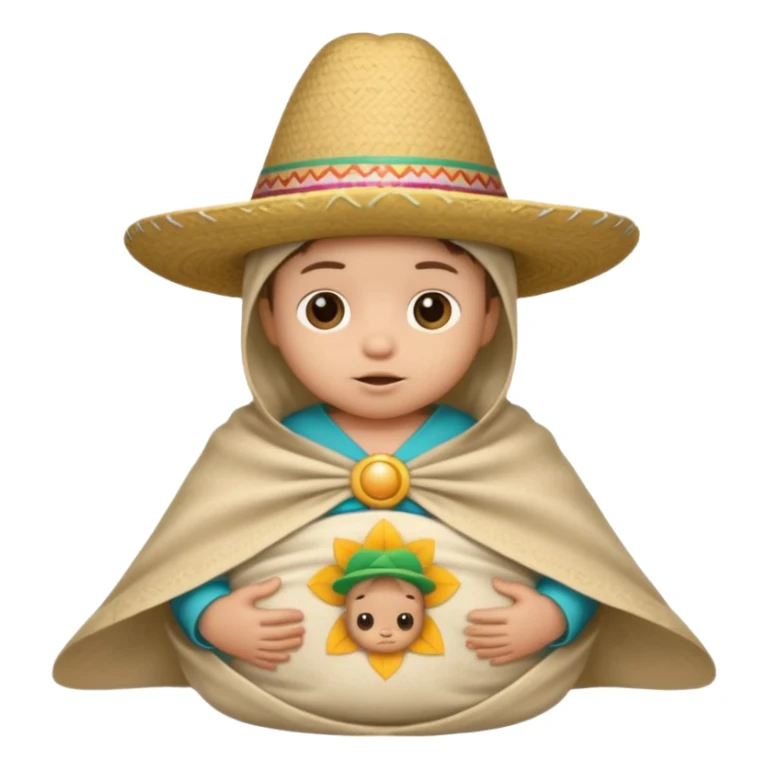 Baby in a manger with a sombrero sticker