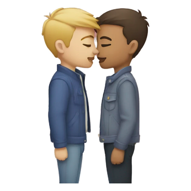 Gay couple kissing sticker