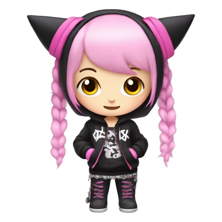 Punk kuromi with pink outfit sticker