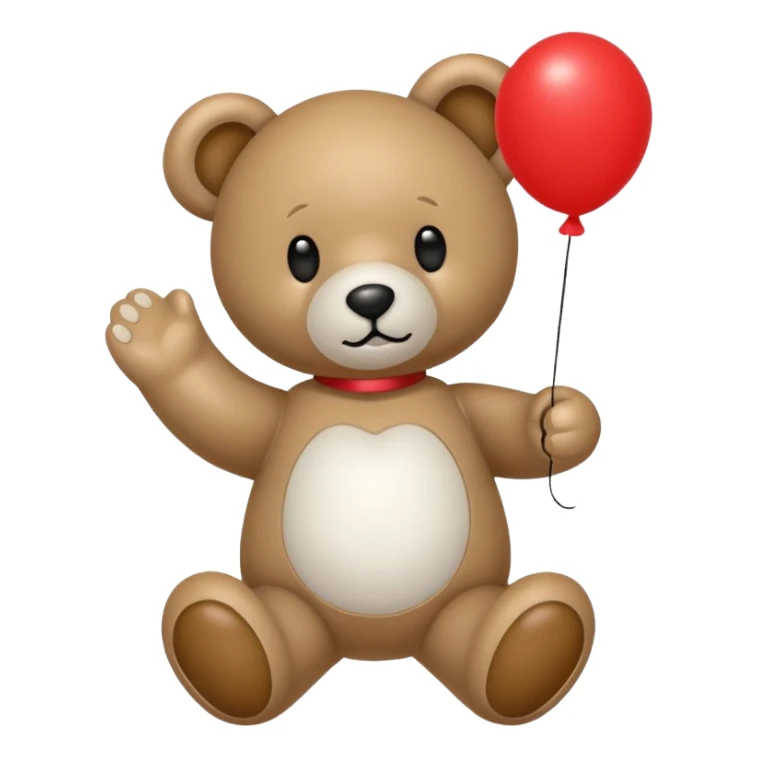 Niedliches gespenst in teddybärform mit einem luftballon in der hand sticker