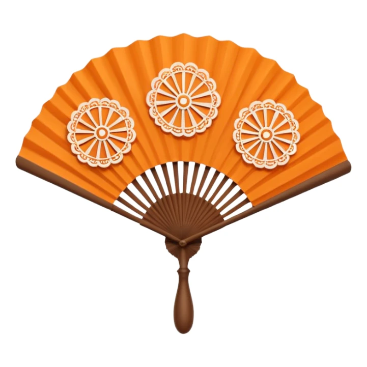hand fan orange  sticker