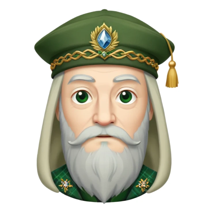 Dumbledore green scotland Tam o'shanter cap with decorative patterns sticker