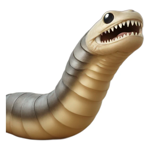 Dune sandworm with no eyes, giant mouth, face forwards sticker