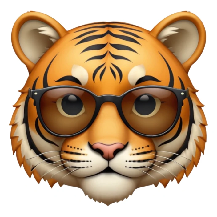cool tiger face with sunglasses for Twitch emote sticker