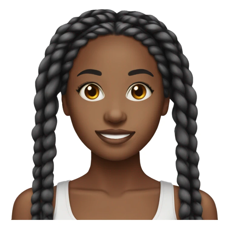 Pretty Black girl with box braids sticker