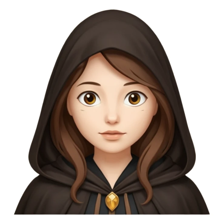 woman in cloak over head, long hair sticker