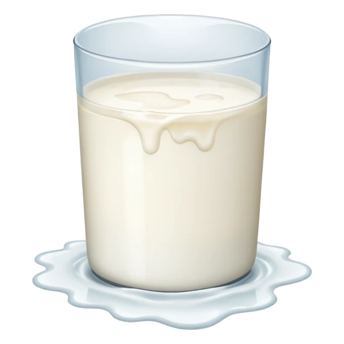 a small puddle of white and clear liquid sticker