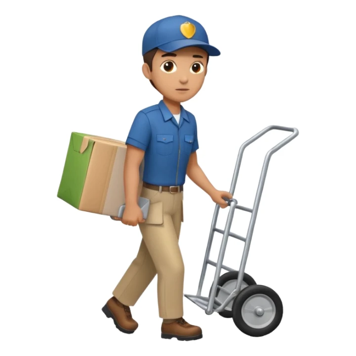 Foot courier with hand truck,Delivery Crew sticker