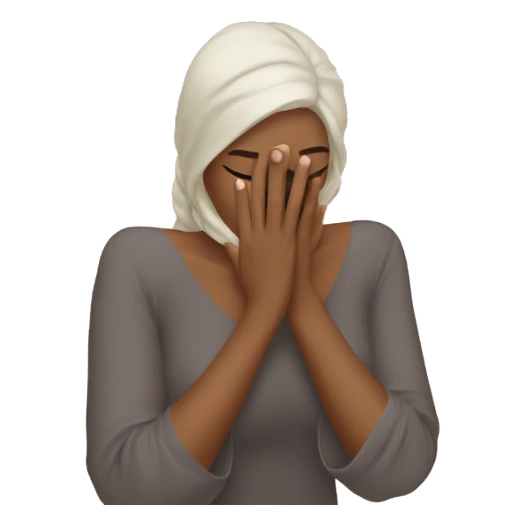 Beautiful woman covers her face with her hand sticker