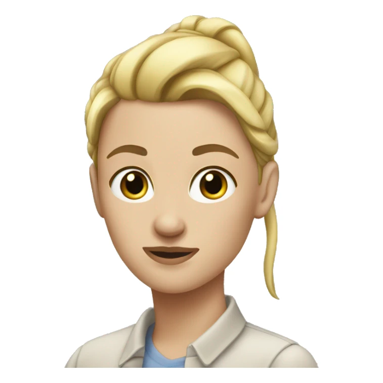 White women with a blond ponytail sticker