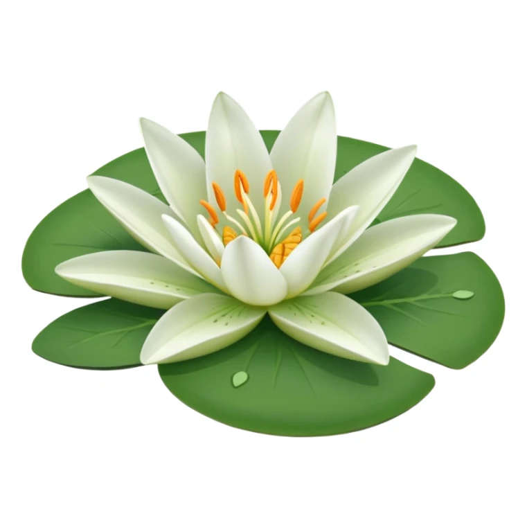 a pretty lily flower on a green circle lilypad sticker