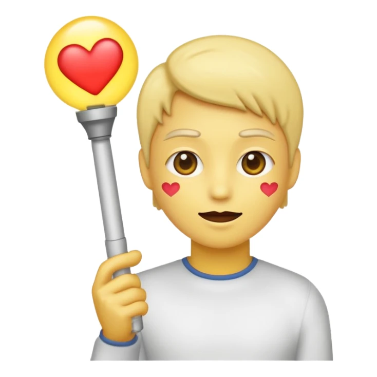 a person emoji with heart eyes holding light stick sticker