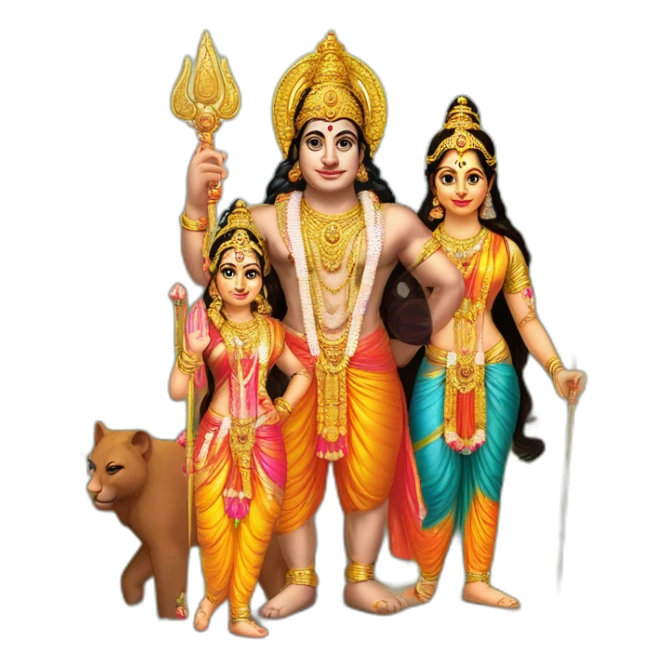 Lord Ram with Sita and Hanuman sticker