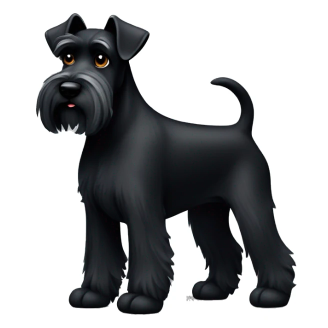 Black schnauzer with one ear upright and the other one down sticker