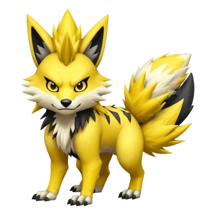Shiny furry cool Zeraora-Renamon-Obstagoon-fusion sticker
