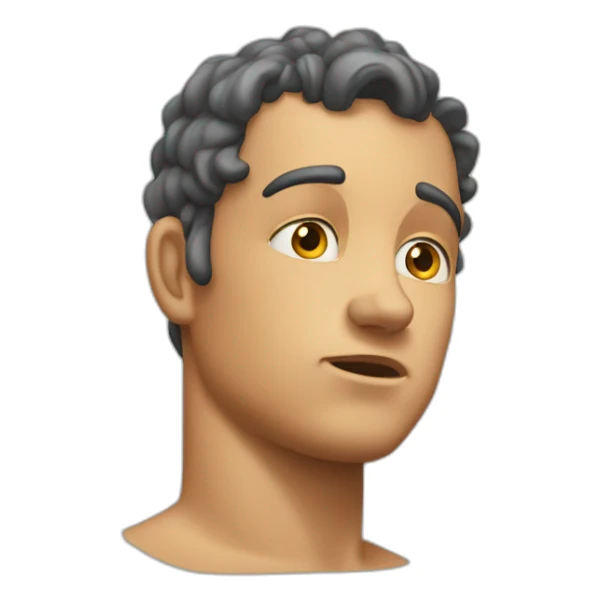 Hermes with his hand under his chins thinking sticker