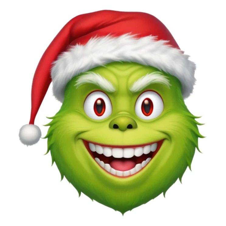 The Grinch with a Santa hat emoji sticker