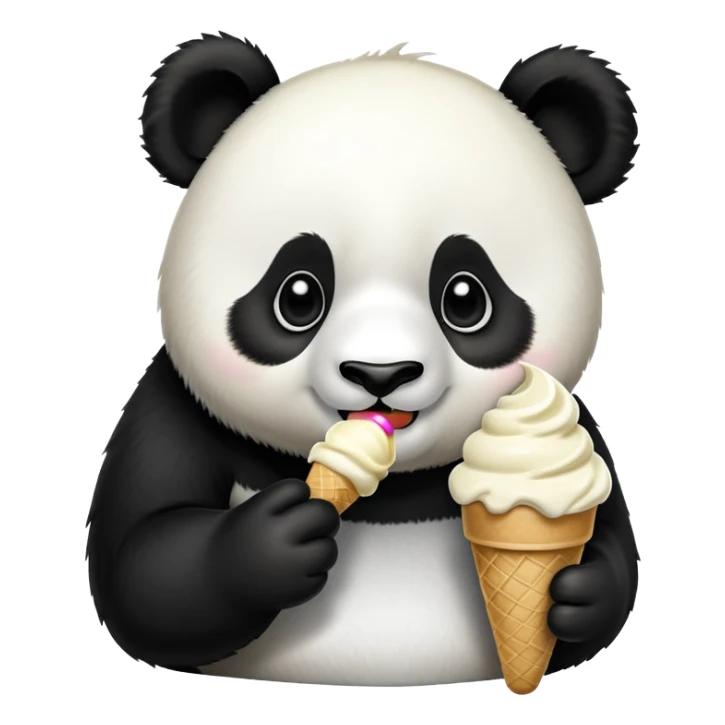Panda eating ice cream sticker